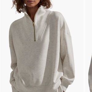 Varley Harley double soft 1/4 Zip. Ivory Marl XS .